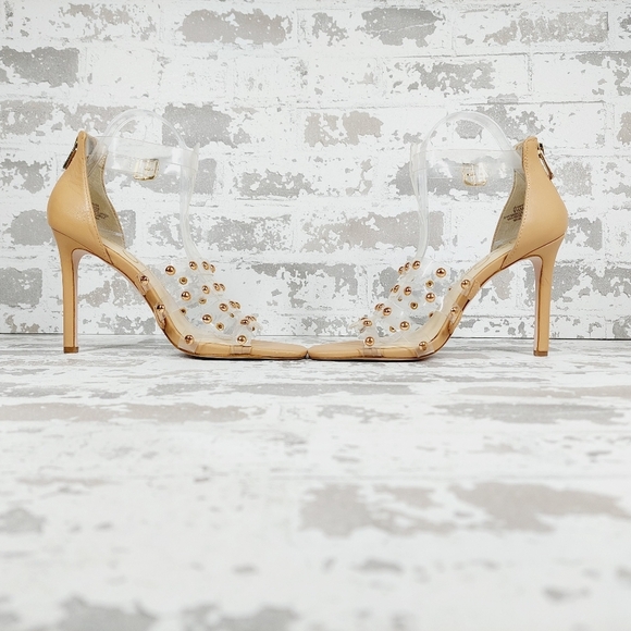 New Jessica Simpson Oprina Gold Studded Caged High Heel Sandals X427 - Picture 7 of 13